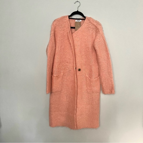 NWT NEW Solution Light Pink Fuzzy Cozy Comfy Coat Jacket One Size Easter Spring - Picture 2 of 8